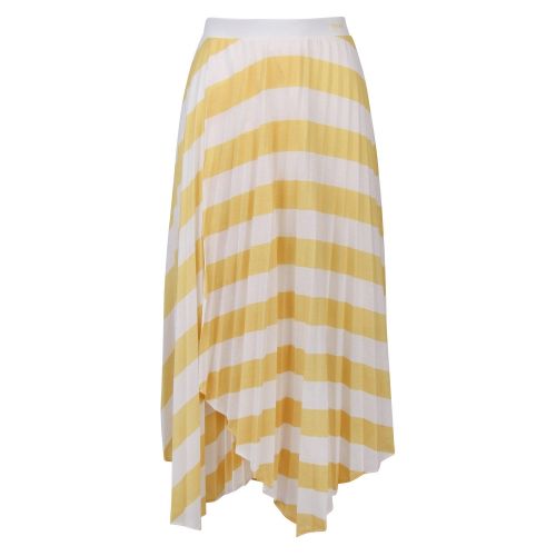 Casual Womens Yellow Trena Stripe Midi Skirt 56859 by BOSS from Hurleys