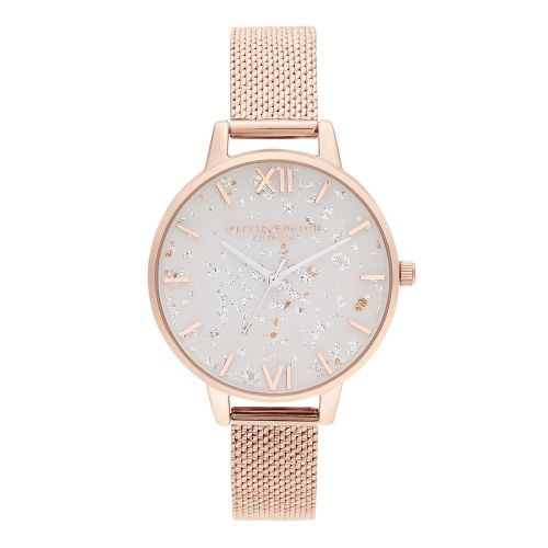 Womens Rose Gold Celestial Boucle Mesh Watch 59457 by Olivia Burton from Hurleys