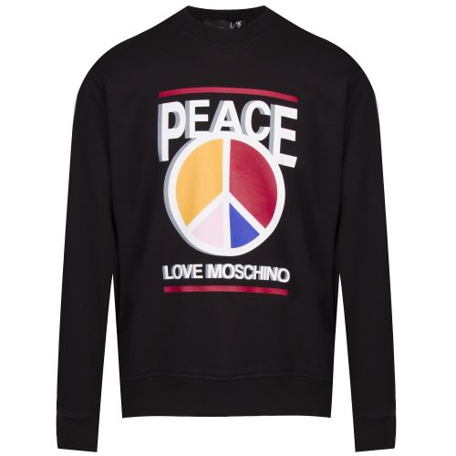 Mens Black Colour Peace Regular Fit Sweatshirt 35241 by Love Moschino from Hurleys