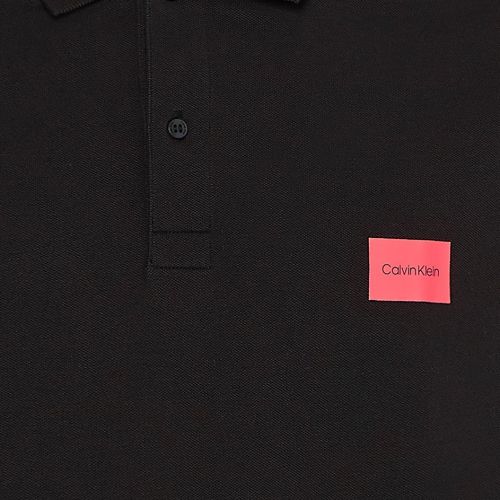 Mens Black Stretch Badge Slim Fit S/s Polo Shirt 86905 by Calvin Klein from Hurleys