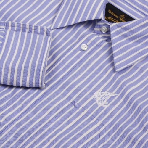 Anglomania Mens Blue Lars Stripe Workman L/s Shirt 36356 by Vivienne Westwood from Hurleys