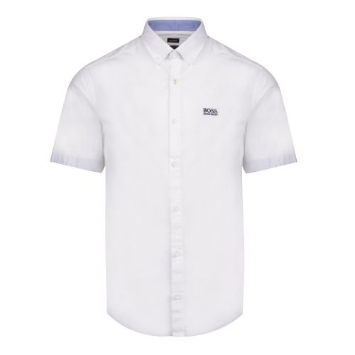 Athleisure Mens White Biadia_R Poplin Regular Fit S/s Shirt 36924 by BOSS from Hurleys