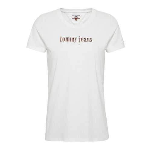 Womens Classic White Metallic Logo S/s T Shirt 43608 by Tommy Jeans from Hurleys