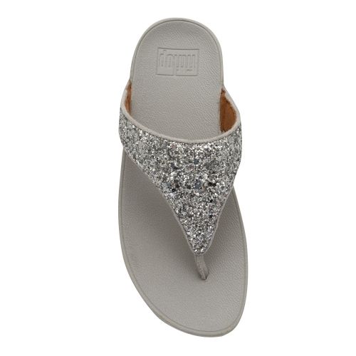 Womens Silver Lulu Glitter Toe Post Sandals 59593 by FitFlop from Hurleys
