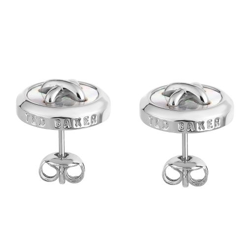Womens Silver/Mother Of Pearl Bernett Button Studs 53354 by Ted Baker from Hurleys