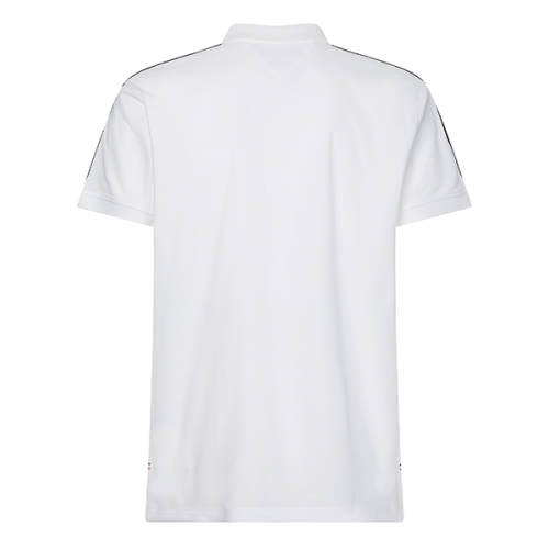 Mens White Clean Sleeve Tape Regular Fit S/s Polo Shirt 91873 by Tommy Hilfiger from Hurleys