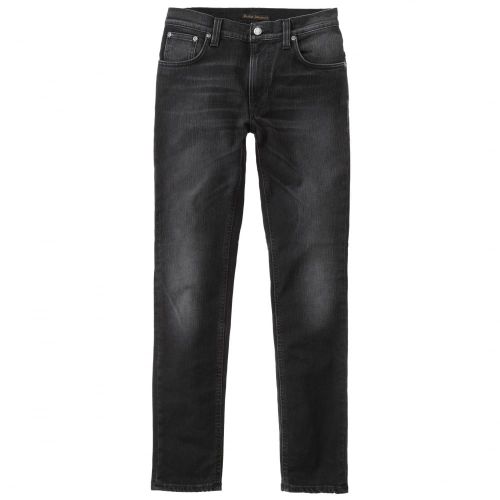 Mens Black Fall Wash Thin Finn Slim Fit Jeans 66726 by Nudie Jeans Co from Hurleys