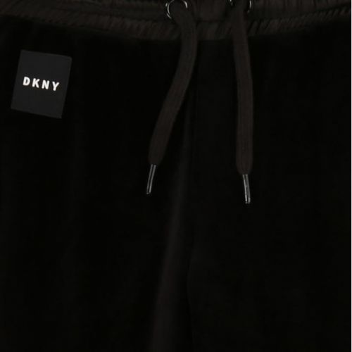 Girls Black Velvet Sweat Pants 45381 by DKNY from Hurleys