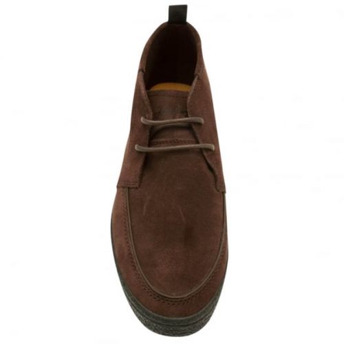 Mens Dark Chocolate Shields Mid Crepe Shoes 14800 by Fred Perry from Hurleys