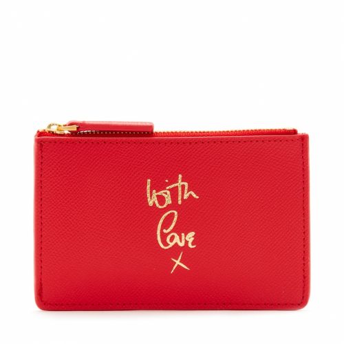 Womens Classic Red With Love Lottie Small Pouch 47429 by Lulu Guinness from Hurleys