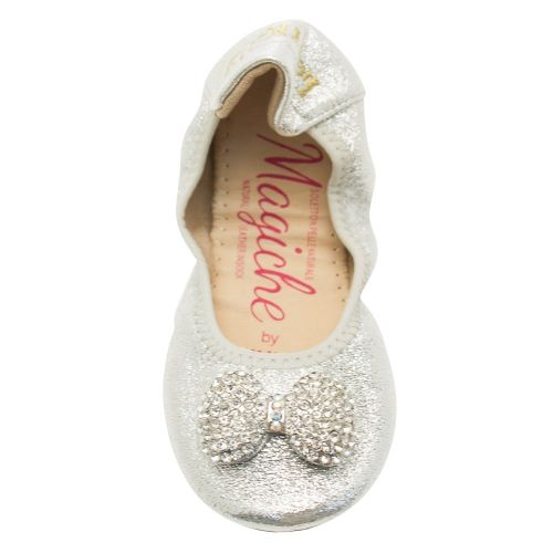 Girls Silver Magiche Bow Shoes (24-35) 9215 by Lelli Kelly from Hurleys
