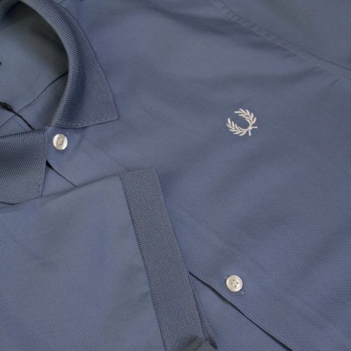 Mens Washed Dusk Knitted Collar S/s Shirt 21197 by Fred Perry from Hurleys