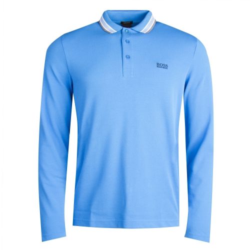 Mens Open Blue Athleisure Plisy Reg L/s Polo Shirt 32049 by BOSS from Hurleys