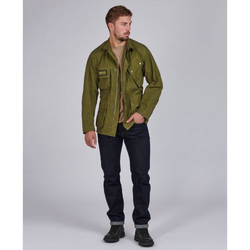 Mens Green Military Summer Wash A7 Jacket 83929 by Barbour International from Hurleys