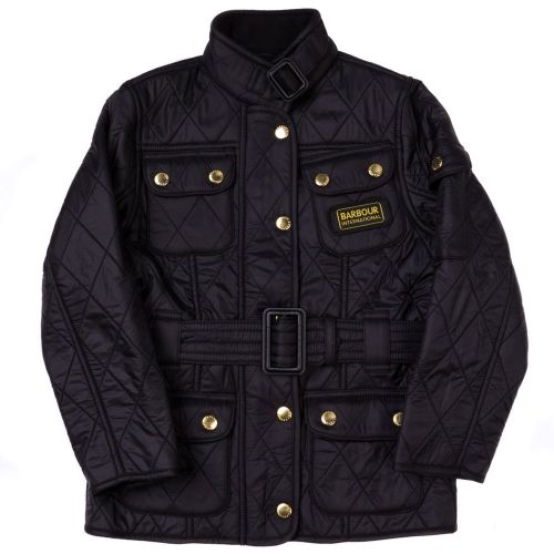 Girls Black International Quilted Jacket 65707 by Barbour from Hurleys