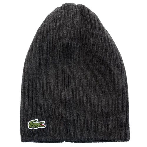 Mens Dark Grey Knitted Hat 61836 by Lacoste from Hurleys