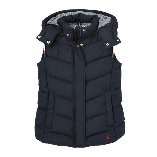 Womens Marine Navy Corsham Chevron Hooded Gilet 98993 by Joules from Hurleys