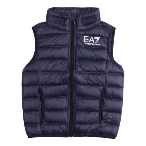 Boys Navy Branded Gilet 85284 by EA7 from Hurleys