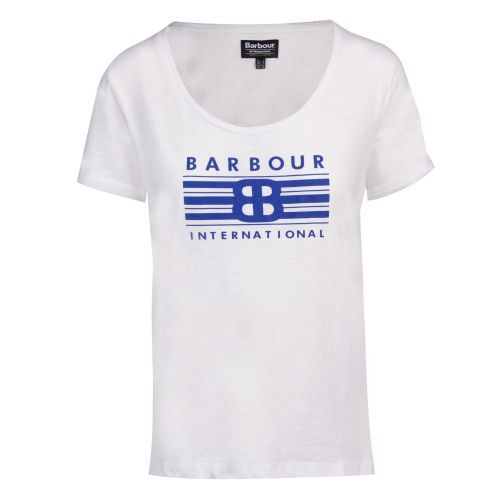 Womens White Meribel S/s T Shirt 42405 by Barbour International from Hurleys