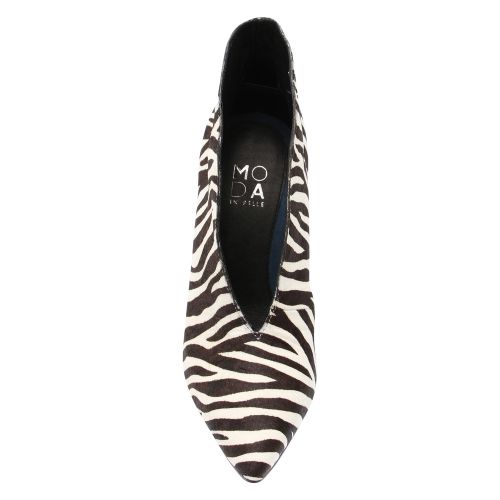 Womens Black Weldi Zebra Heels 44405 by Moda In Pelle from Hurleys