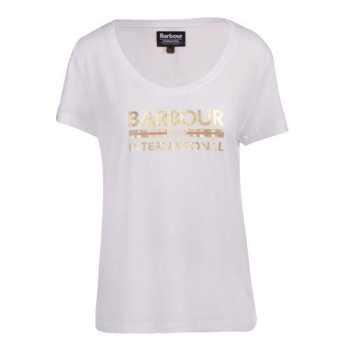 Womens White Hurricane S/s T Shirt 73407 by Barbour International from Hurleys