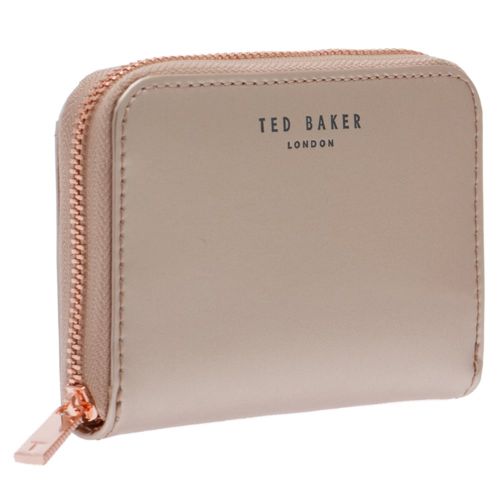 Womens Rose Gold Omarion Patent Small Zip Around Purse 23123 by Ted Baker from Hurleys