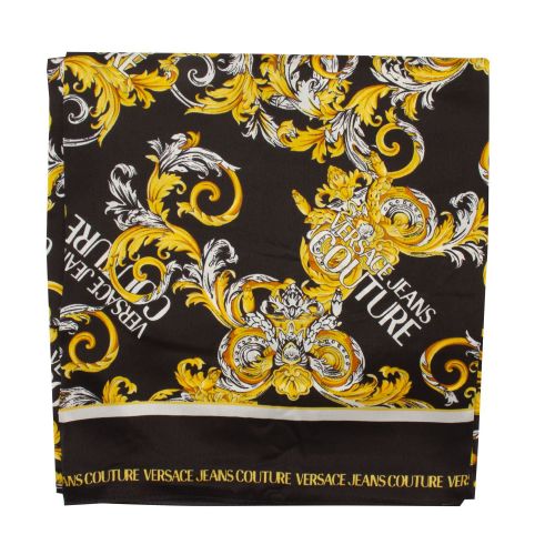 Womens Black New Baroque Large Silk Scarf 80704 by Versace Jeans Couture from Hurleys