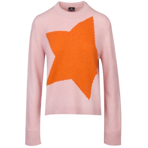 Womens Powder Pink Large Star Knitted Jumper 35686 by PS Paul Smith from Hurleys