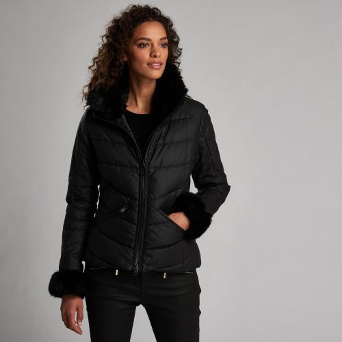 Womens Black Premium Baseline Wax Jacket 51380 by Barbour International from Hurleys