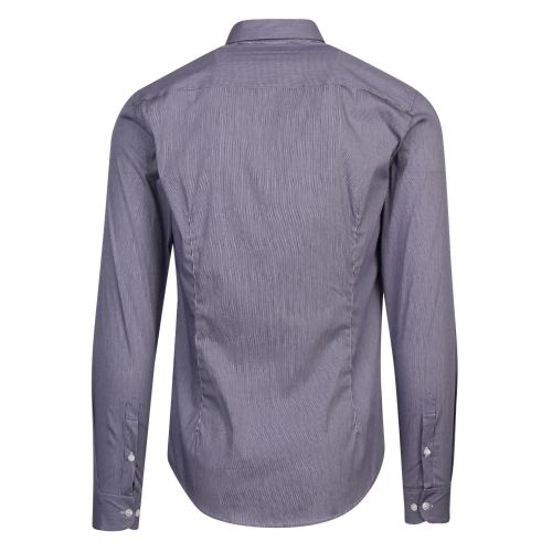 Mens Blue Fine Check L/s Shirt 45711 by Emporio Armani from Hurleys