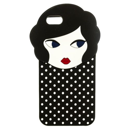 Womens Black & White Doll Face Iphone 6 Case 70023 by Lulu Guinness from Hurleys
