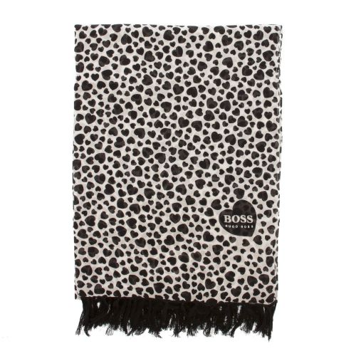 Casual Womens Black/White Naheart Scarf 28596 by BOSS from Hurleys