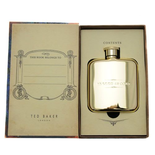 Gold Stainless Steel Hip Flask 67333 by Ted Baker from Hurleys