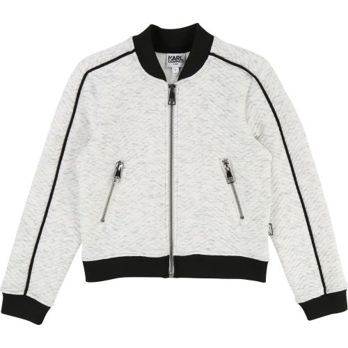 Girls Grey Textured Bomber Jacket 19599 by Karl Lagerfeld Kids from Hurleys