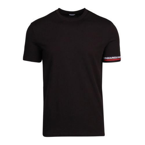 Mens Black Taped Arm S/s T Shirt 80063 by Dsquared2 from Hurleys