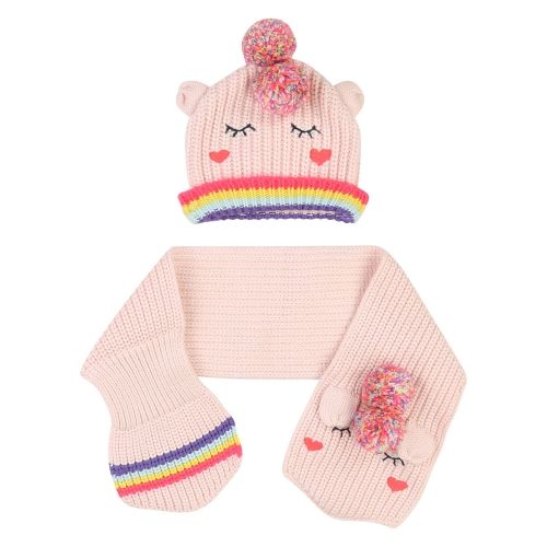 Baby Pink Rainbow Scarf & Hat Set 45411 by Billieblush from Hurleys