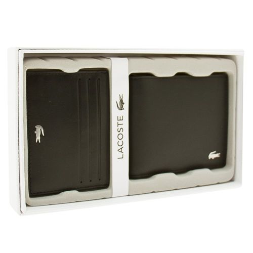 Mens Black Billfold Coin Wallet Set 14631 by Lacoste from Hurleys
