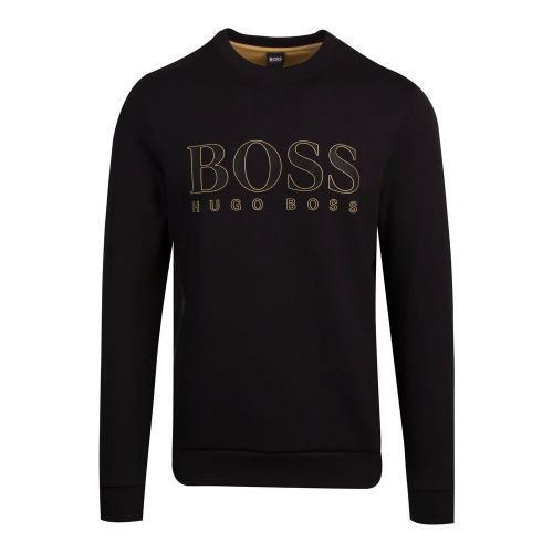 Athleisure Mens Black/Gold Salbo Iconic Sweat Top 83789 by BOSS from Hurleys