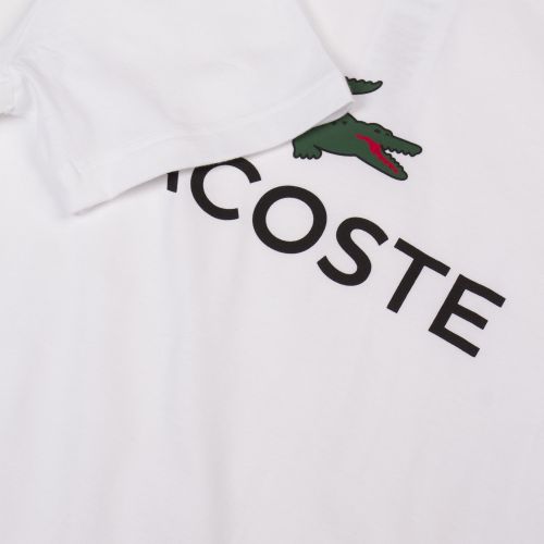 Mens White Big Logo S/s T Shirt 31041 by Lacoste from Hurleys