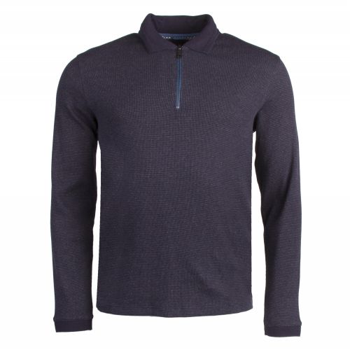 Mens Navy Caoco Half Zip L/s Polo Shirt 29317 by Ted Baker from Hurleys