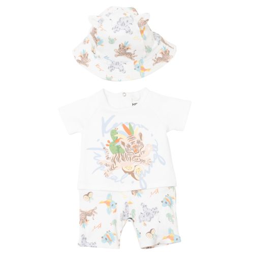 Baby Off White Tiger Outfit + Hat Set 106626 by Kenzo from Hurleys