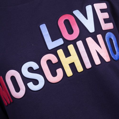 Womens Blue Embossed Logo Sweat Top 10501 by Love Moschino from Hurleys