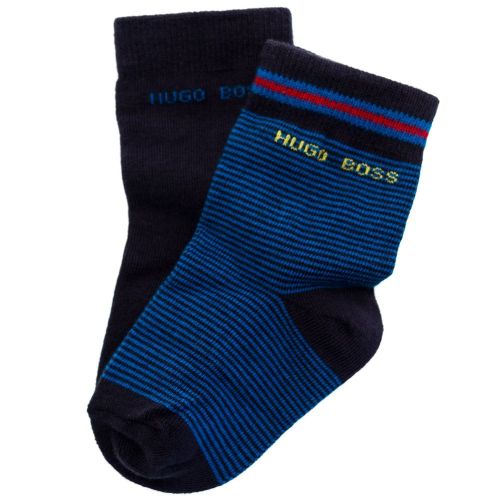 Baby Navy 2 Pack Branded Socks (17-25) 65373 by BOSS from Hurleys