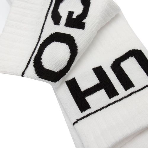 Mens White 2 Pack Rib Logo Socks 83811 by HUGO from Hurleys