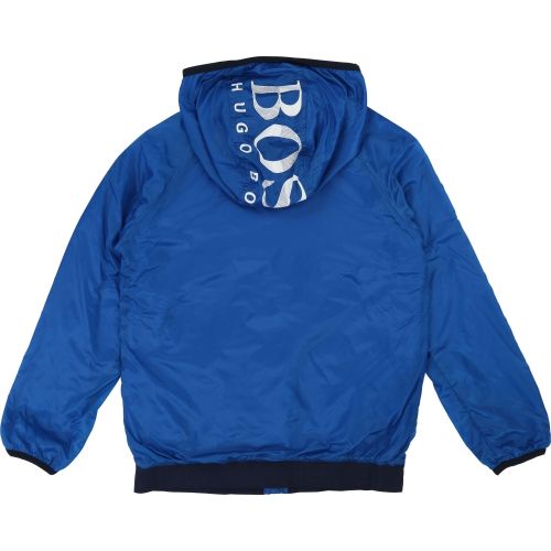 Boys Blue Logo Hood Windbreaker Jacket 38273 by BOSS from Hurleys