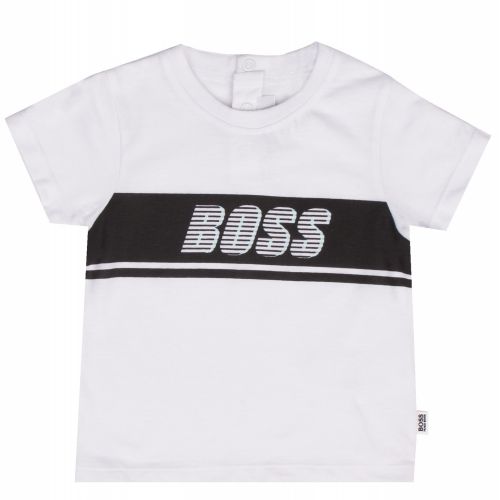 Toddler White Go Faster Logo S/s T Shirt 38307 by BOSS from Hurleys