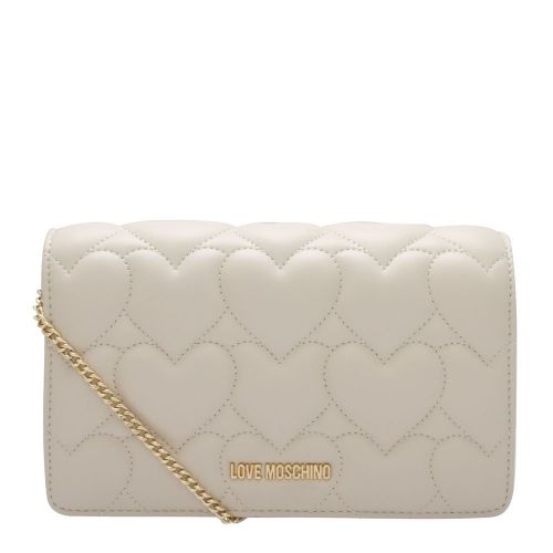 Womens Ivory Heart Quilted Crossbody Bag 82935 by Love Moschino from Hurleys