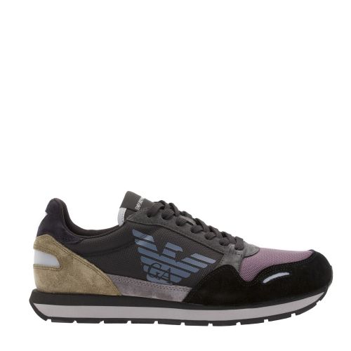 Mens Black Logo Runner Trainers 29202 by Emporio Armani from Hurleys