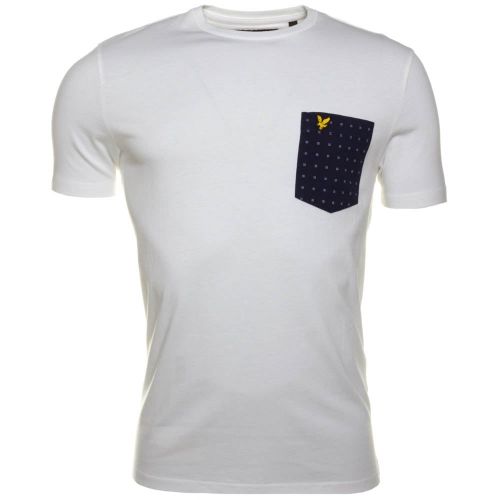 Mens White Square Dot Pocket S/s Tee Shirt 56604 by Lyle and Scott from Hurleys