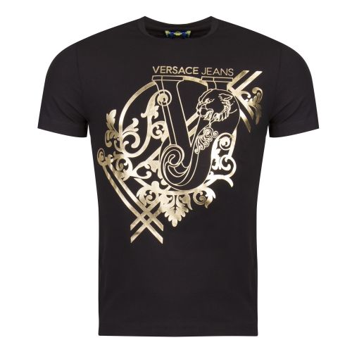Mens Black Foil Chest Logo S/s T Shirt 32596 by Versace Jeans from Hurleys